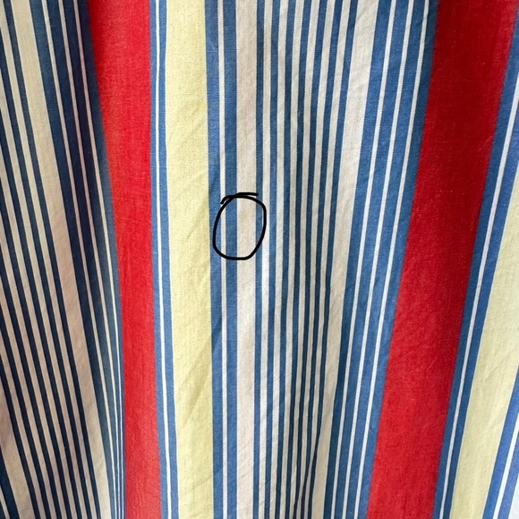 Talbots Striped Button Down Shirt Top 1x Blue Coral Womens All Cotton Preppy - Picture 12 of 12